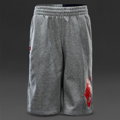 Nike Sportswear HBR French Terry Shorts Dark Grey Heather / Obsidian / Hot Lava for Boys